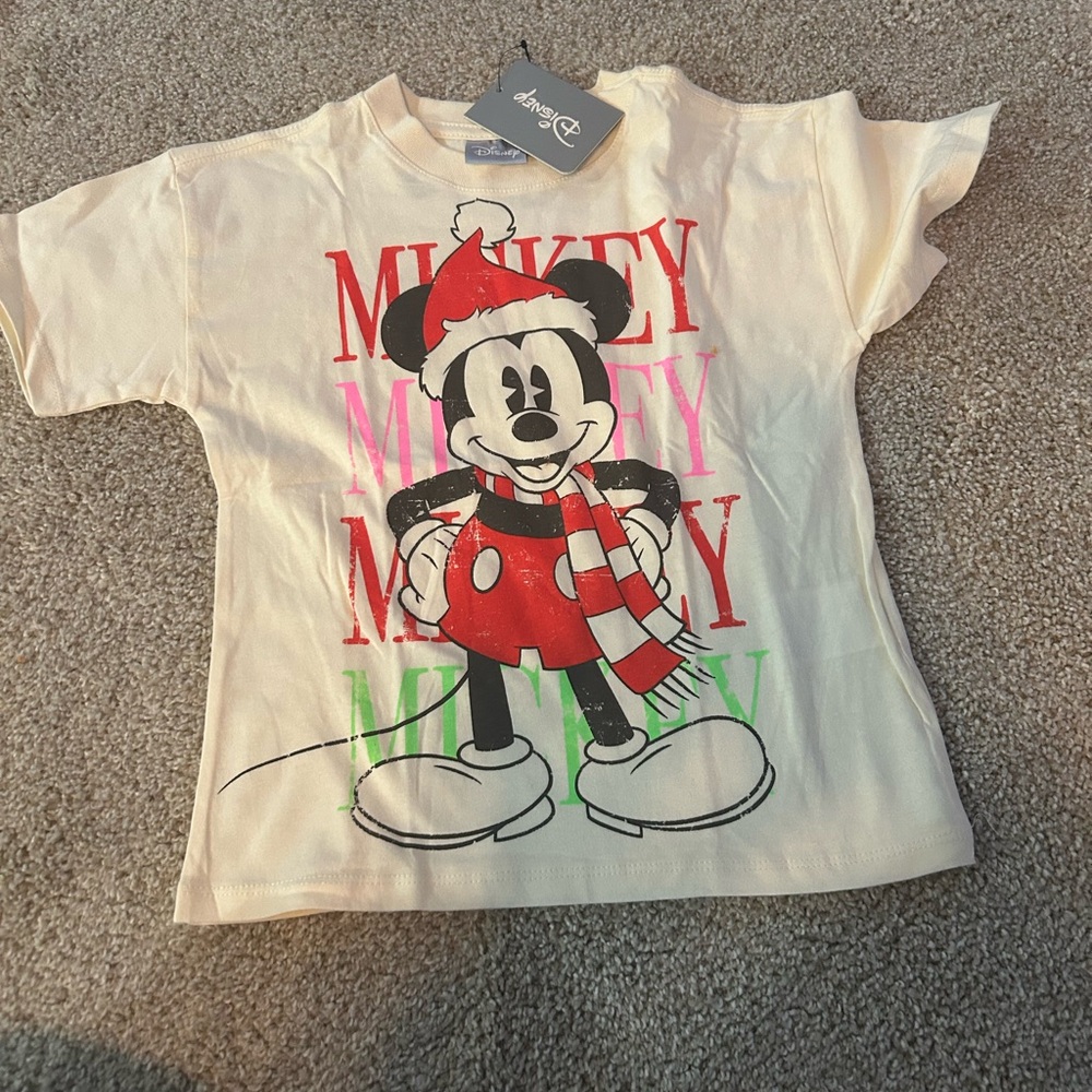 Disney Cream Mickey Mouse Short Sleeve Tee